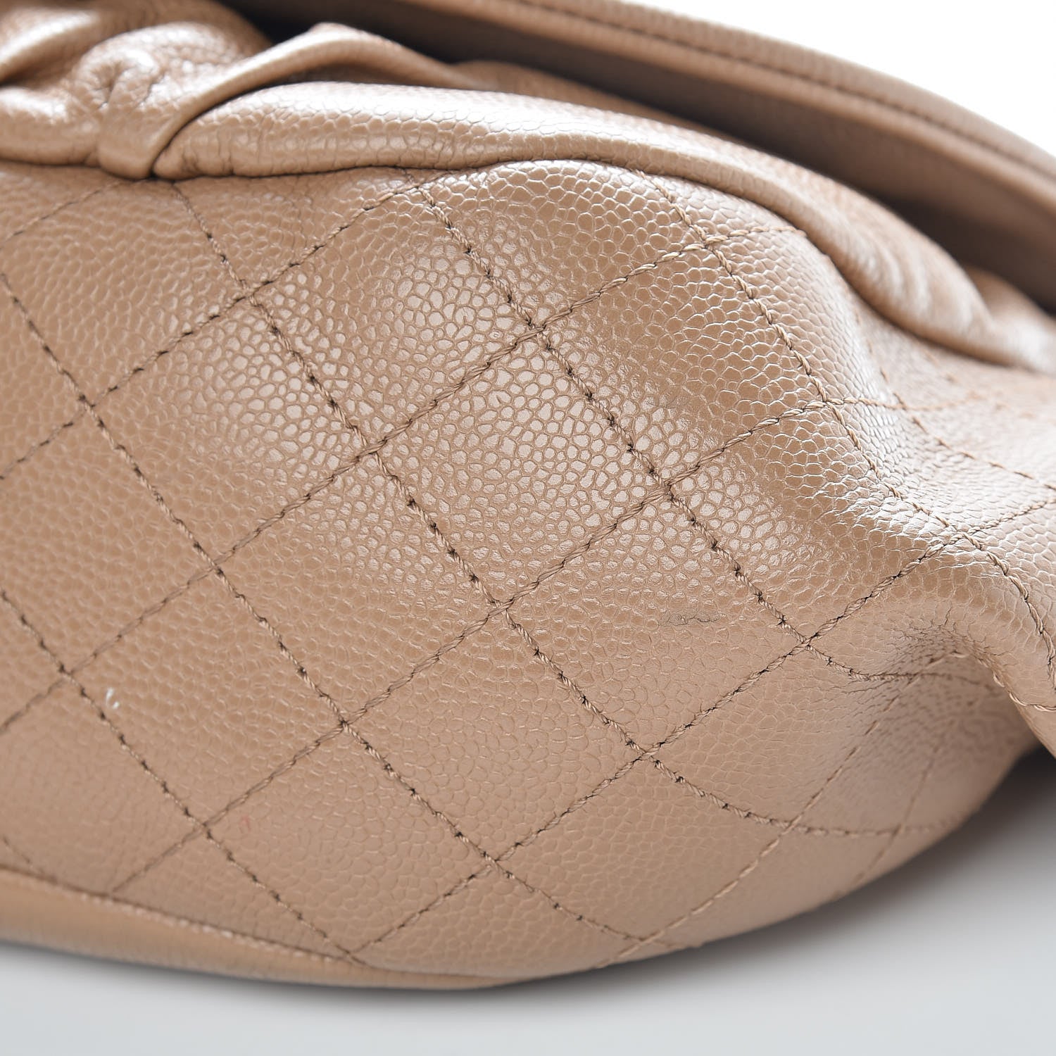 Chanel Caviar Large Half Moon Flap Dark Beige 12 of 13