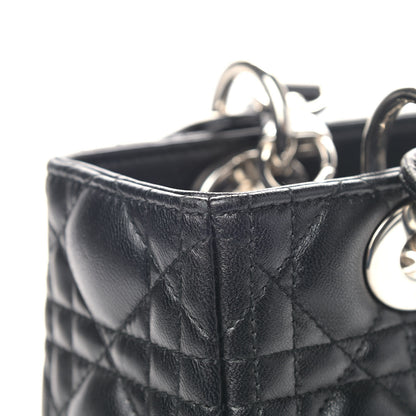 Christian Dior Lambskin Cannage Medium Lady Dior Black 11 of 14