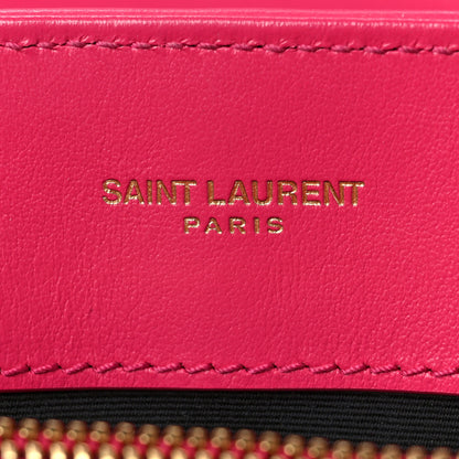 Saint Laurent Calfskin Y Quilted Monogram Small Loulou Chain Satchel Fresh Fuchsia 6 of 8