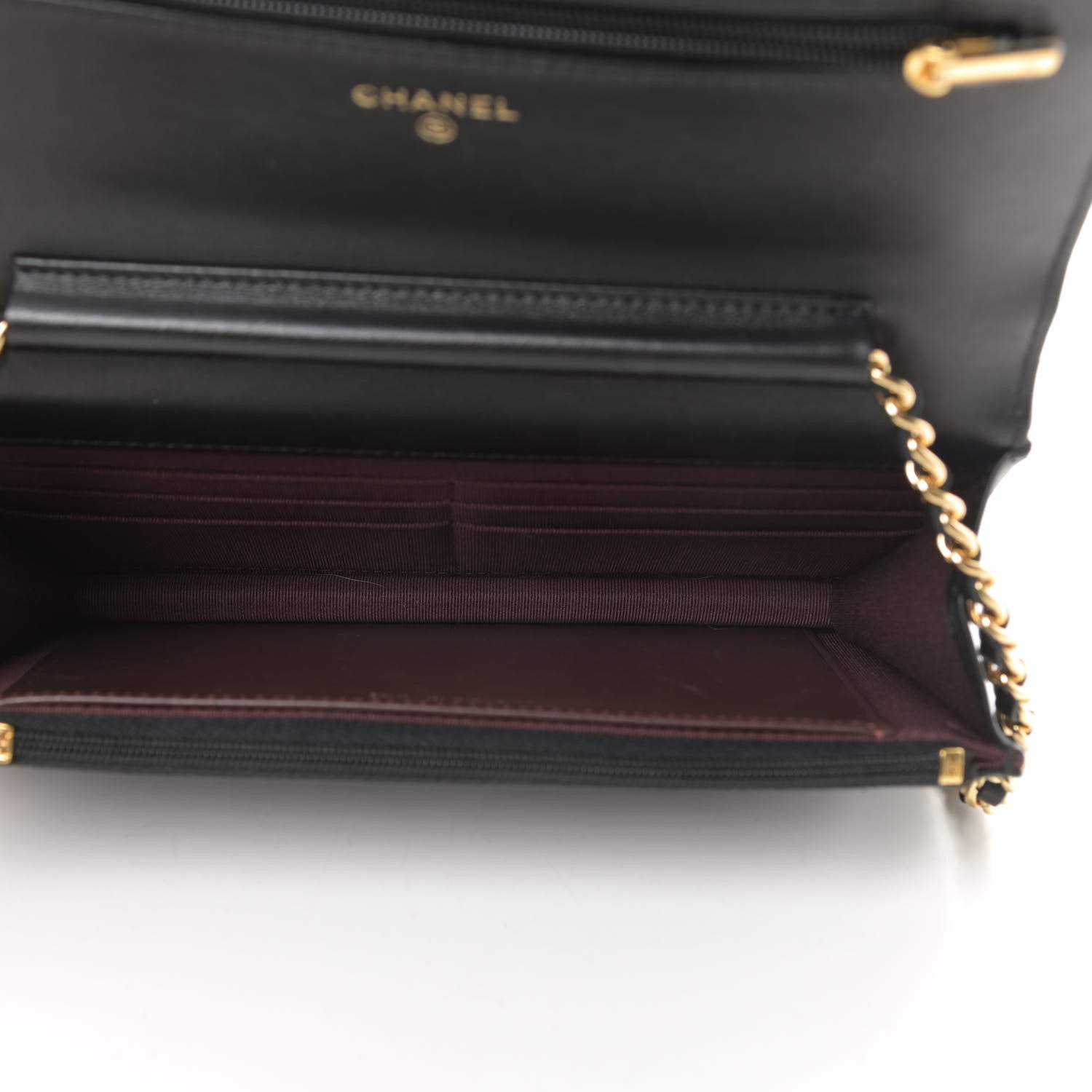 Chanel Lambskin Quilted Wallet On Chain WOC Black 5 of 14