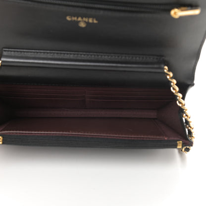 Chanel Lambskin Quilted Wallet On Chain WOC Black 5 of 14