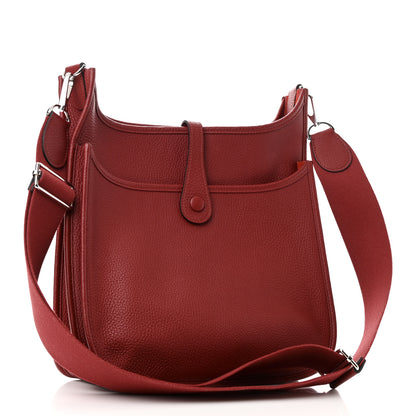 Hermes Taurillon Clemence Evelyne III PM Rouge Grenat 2 of 9