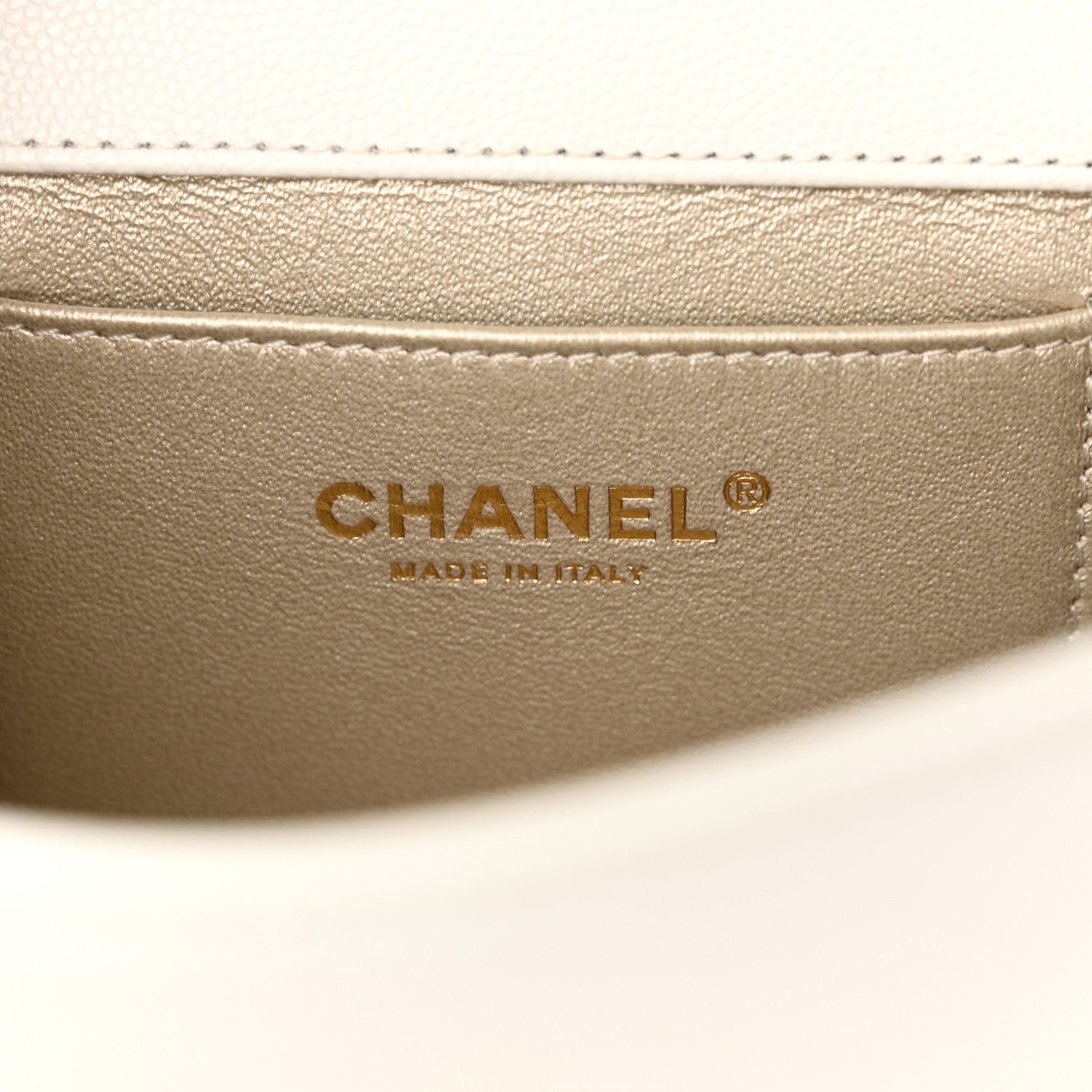 Chanel Grained Calfskin Embroidered Captain Gold Belt Bag White 6 of 14