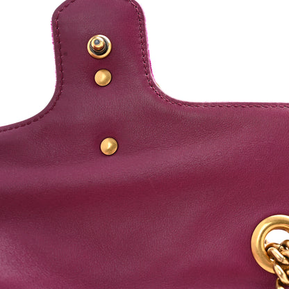 Gucci Velvet Matelasse Embroidered Mini GG Marmont Shoulder Bag Bordeaux 11 of 12