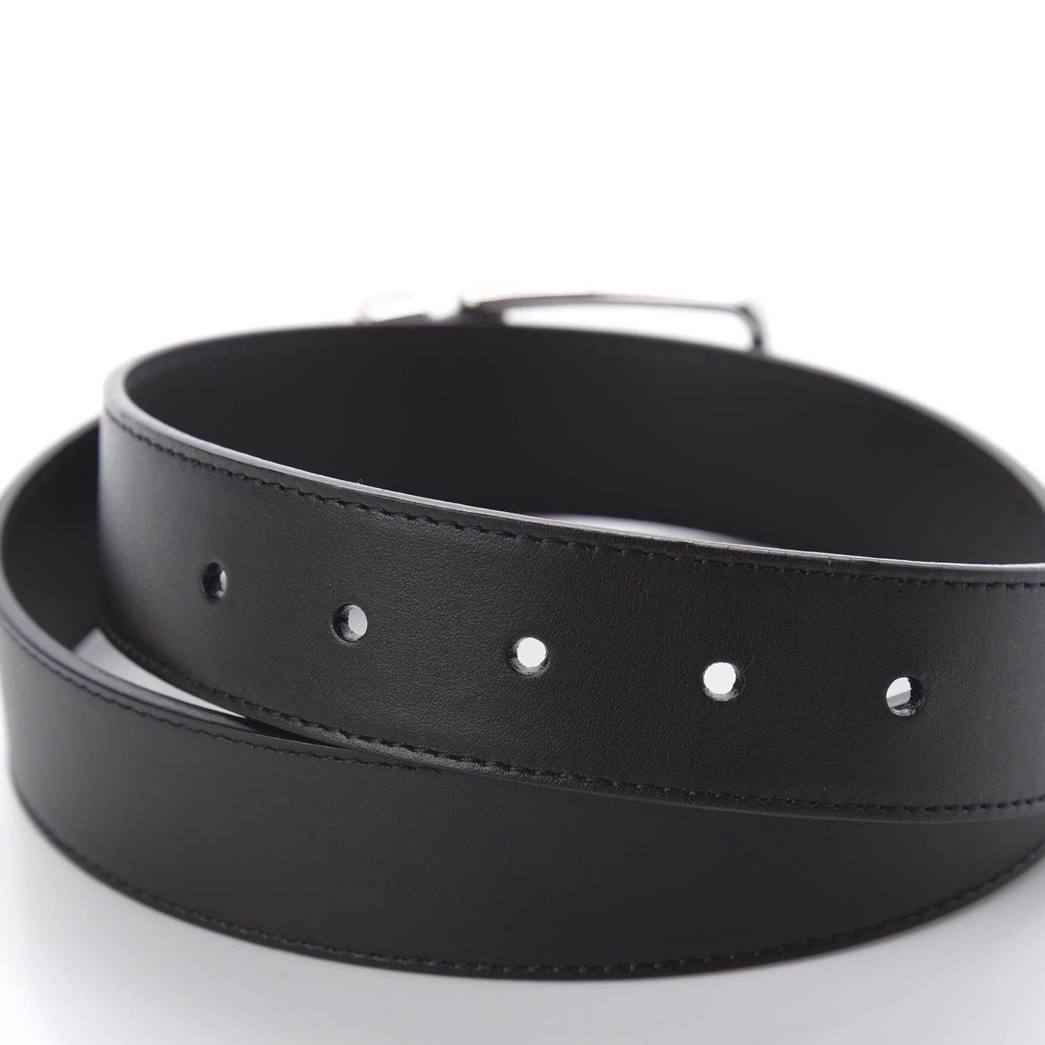 Louis Vuitton Calfskin 35mm Pont Neuf Belt 75 30 Black 3 of 6