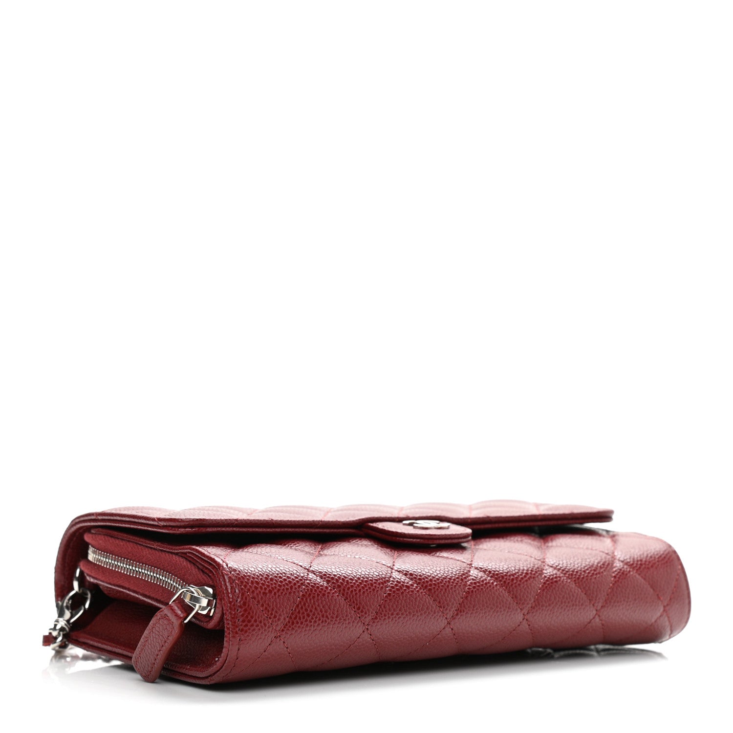 Chanel Caviar Quilted Phone Holder Wallet on Removable Chain Red 5 of 15