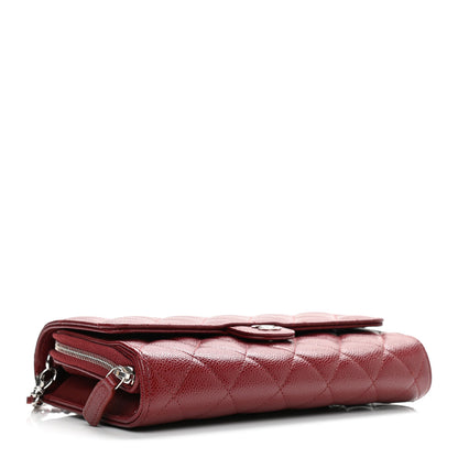 Chanel Caviar Quilted Phone Holder Wallet on Removable Chain Red 5 of 15