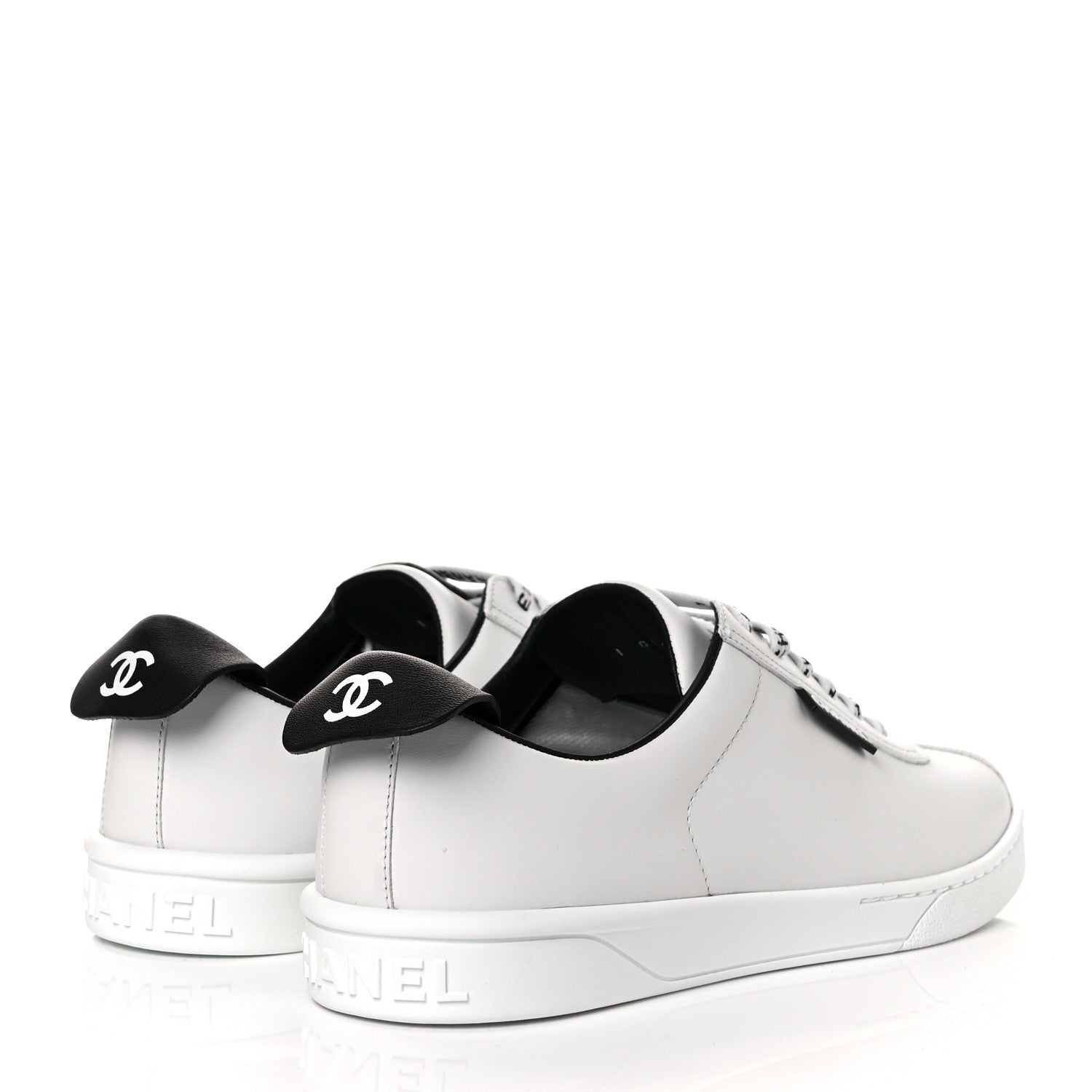 Chanel Calfskin CC Womens Sneakers 39.5 White 4 of 11