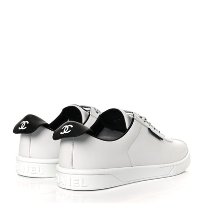 Chanel Calfskin CC Womens Sneakers 39.5 White 4 of 11