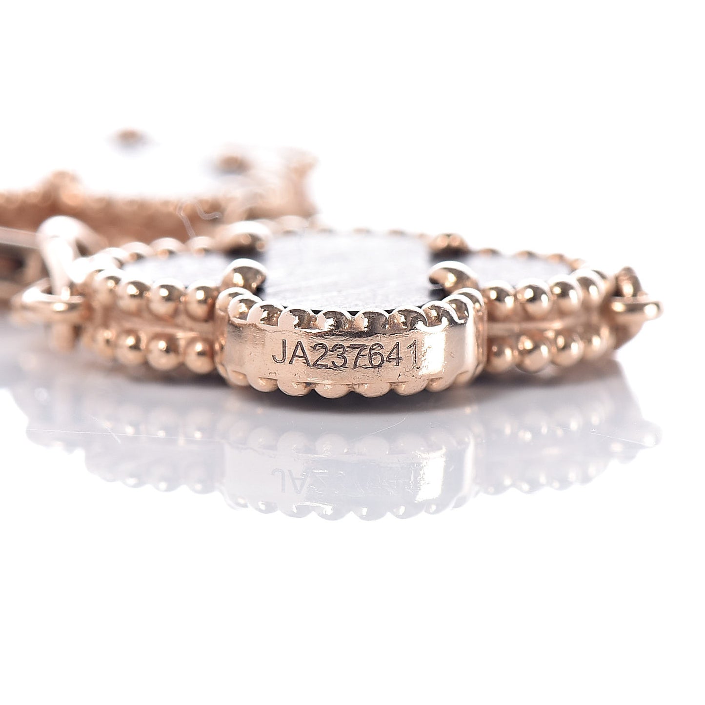 18K Rose Gold Letterwood 5 Motifs Vintage Alhambra Bracelet