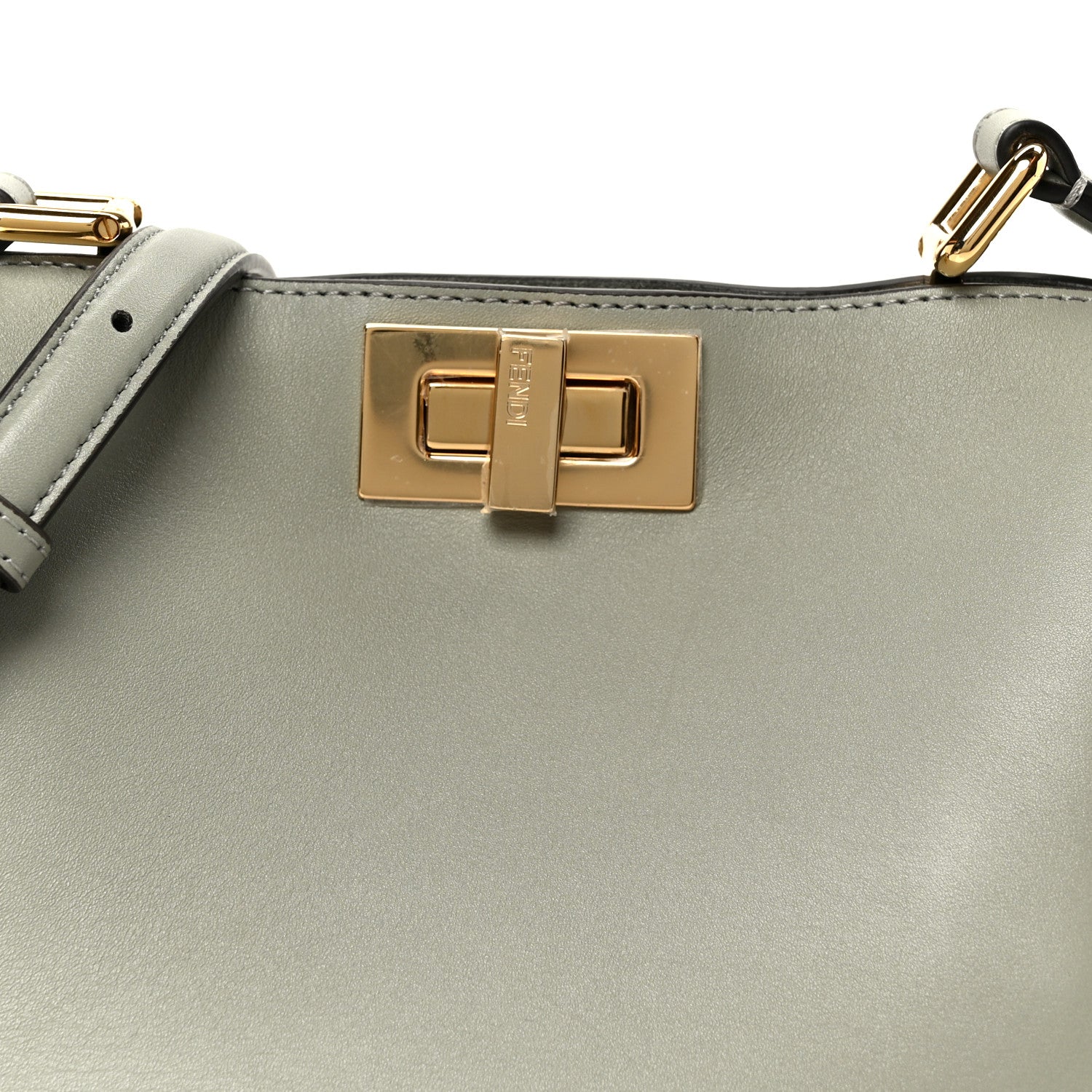 Fendi Vitello Small Soft Peekaboo Satchel Matche Latte 9 of 11
