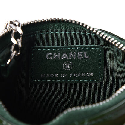 Chanel Patent Quilted Key Holder Case Green 6 of 7