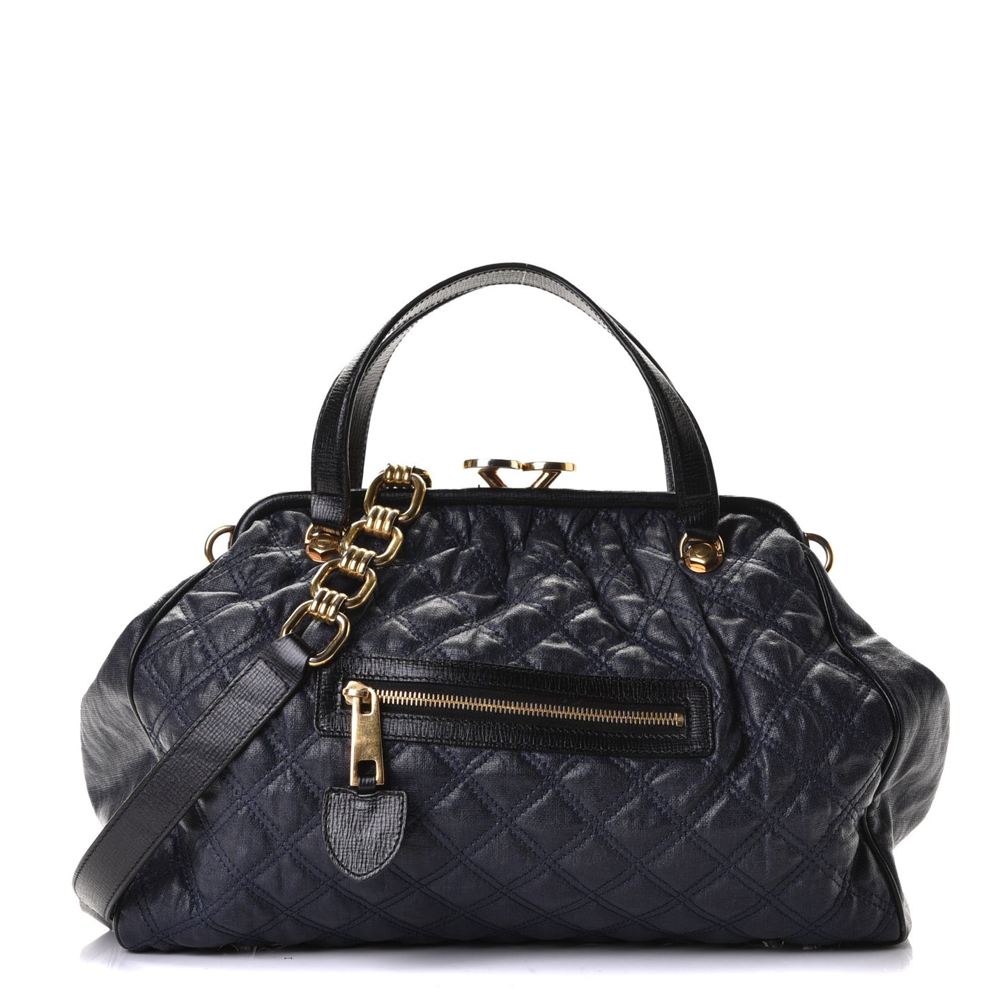 Lambskin Quilted Stam Navy