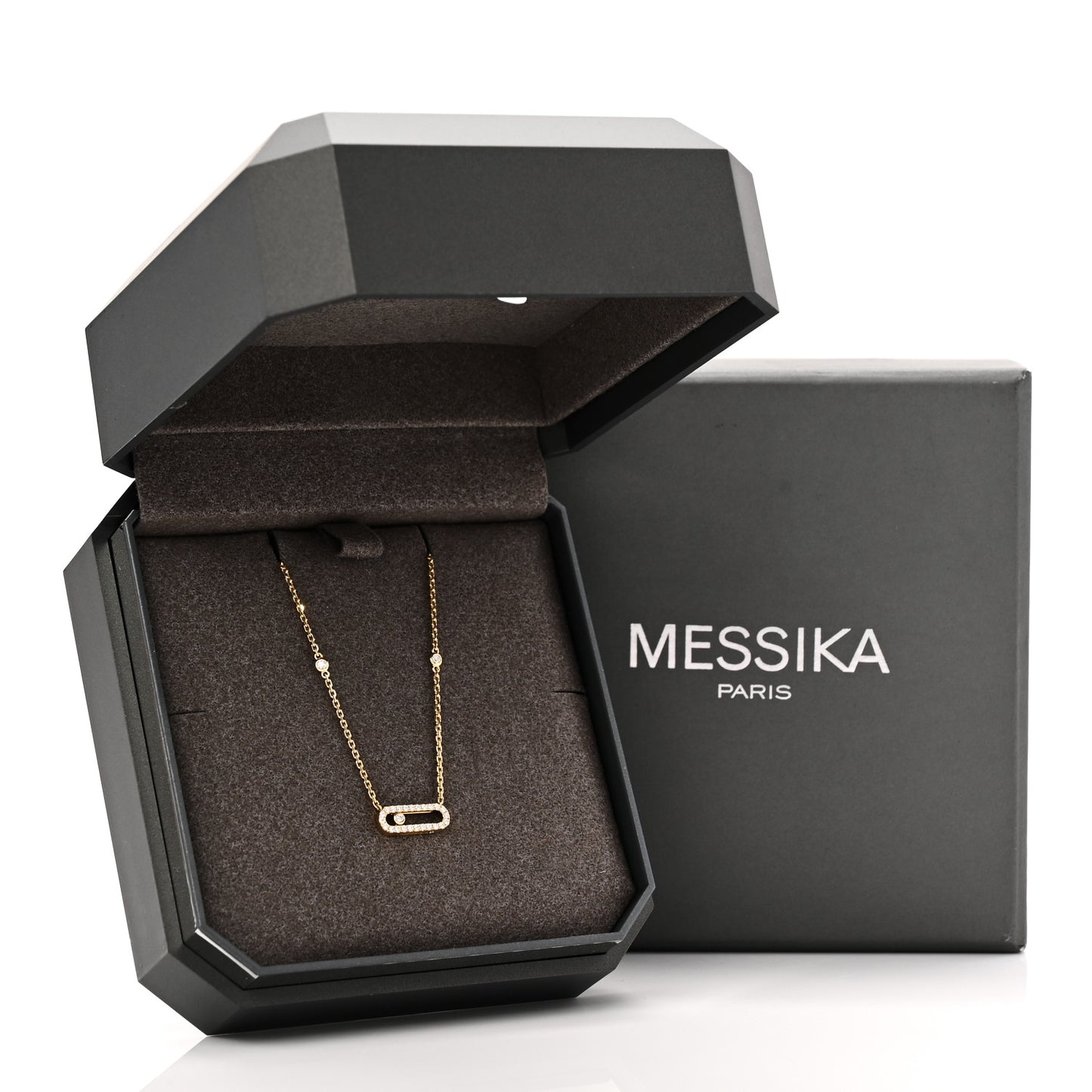 18K Yellow Gold Diamond Move Uno Pave Necklace
