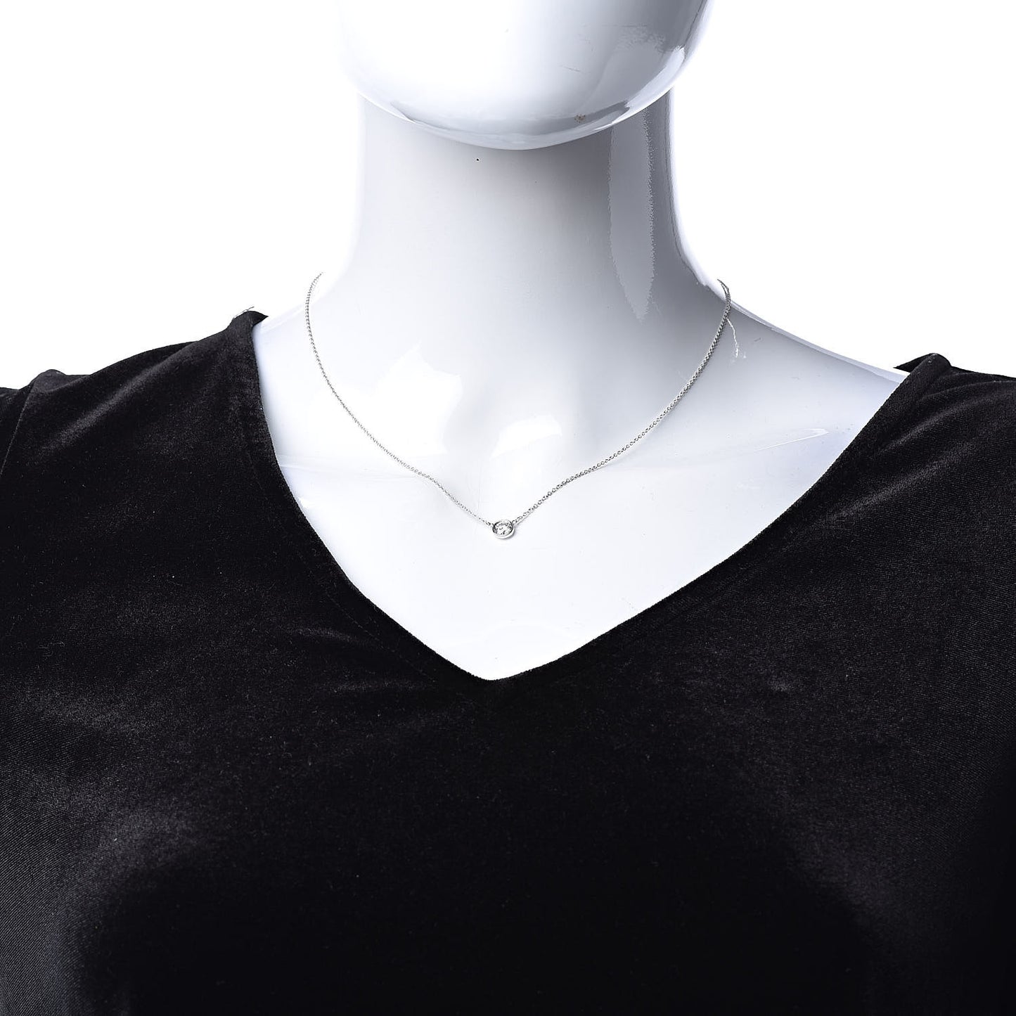 Platinum Diamond .43ct Elsa Peretti Diamonds by the Yard Pendant Necklace