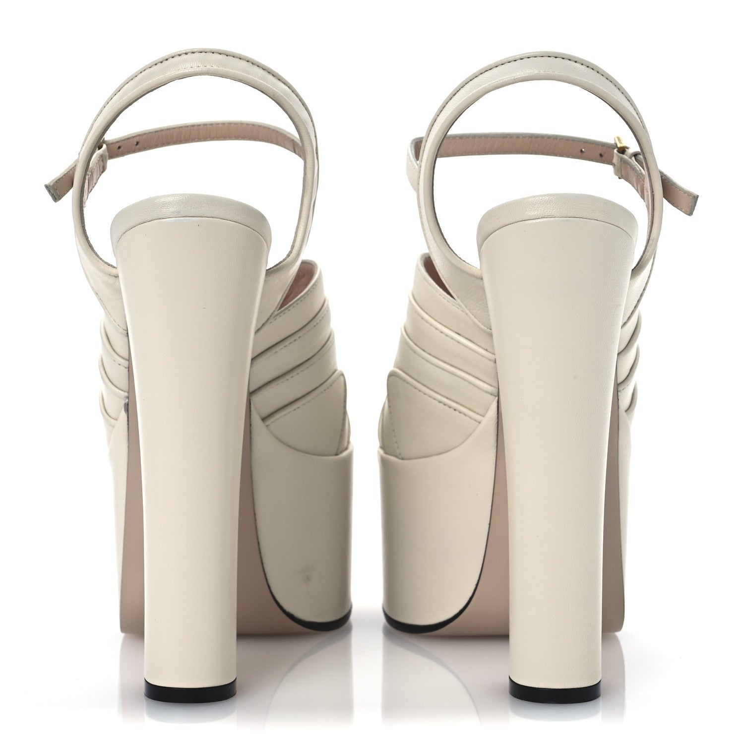 Gucci Malaga Kid Keyla Platform 60/155mm Slingback Sandals 35.5 Mystic White 12 of 36