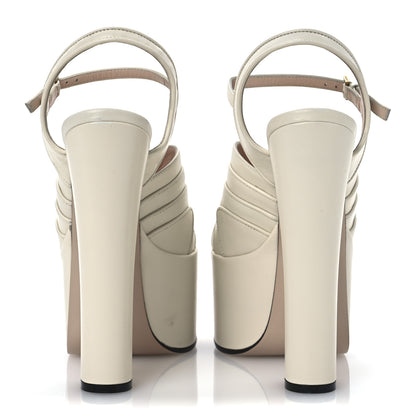 Gucci Malaga Kid Keyla Platform 60/155mm Slingback Sandals 35.5 Mystic White 12 of 36