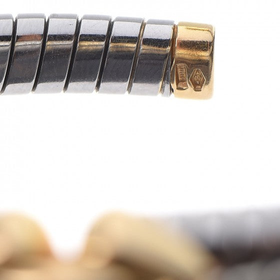 Bulgari BVLGARI 18K Gold Stainless Steel Tubogas Open Hearts Bracelet 4 of 7