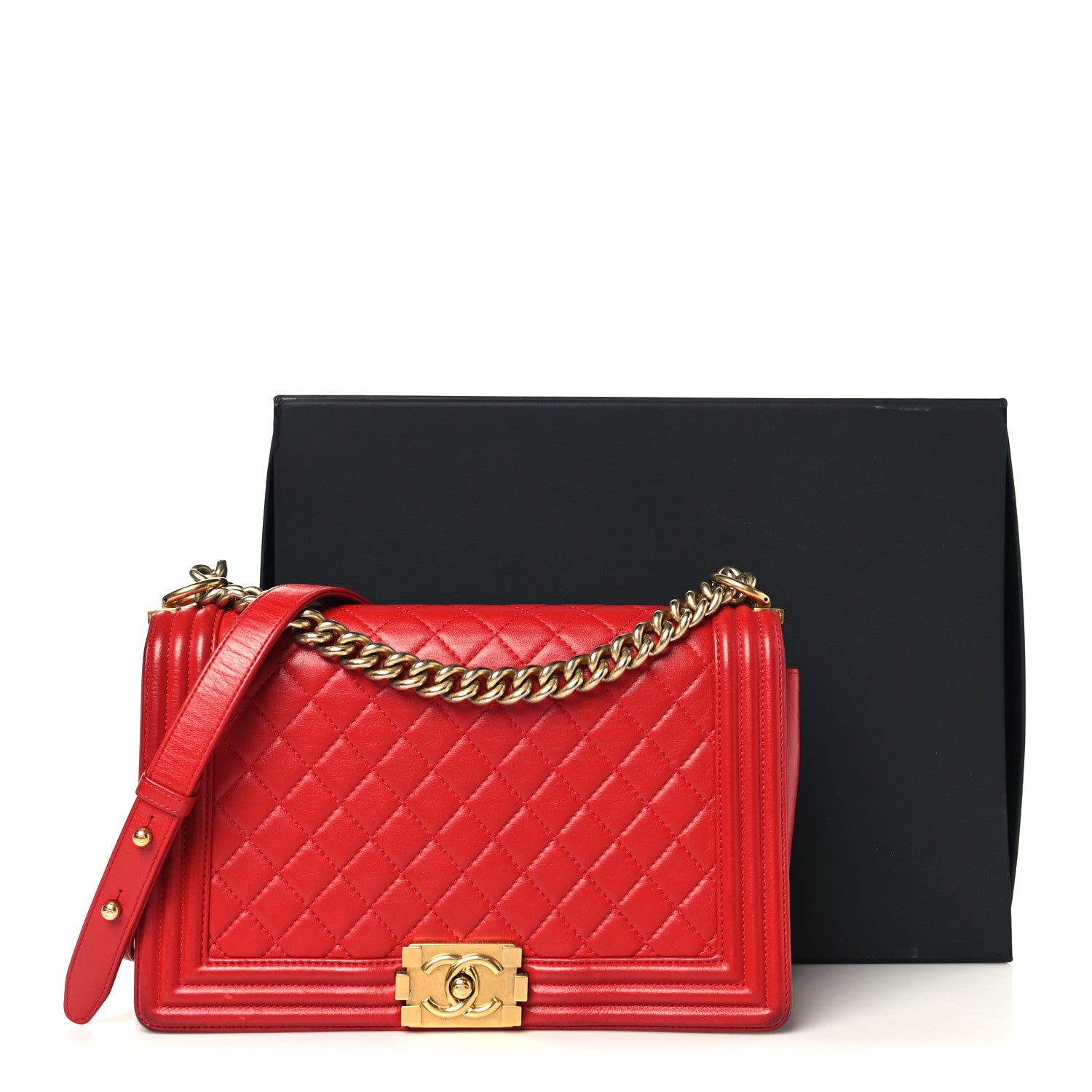 Chanel Lambskin Quilted New Medium Boy Flap Red 13 of 13