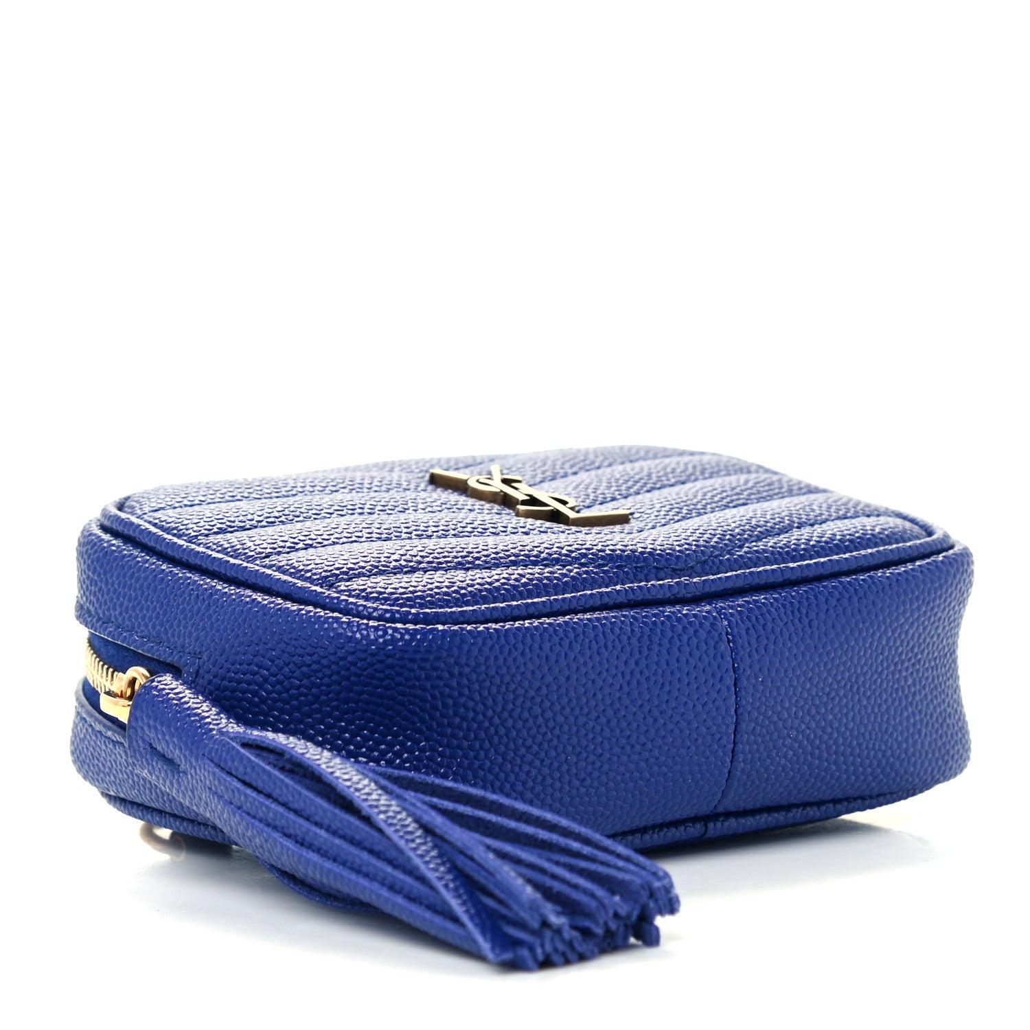 Saint Laurent Grain De Poudre Matelasse Monogram Baby Lou Camera Bag Sapphire Blue 4 of 10