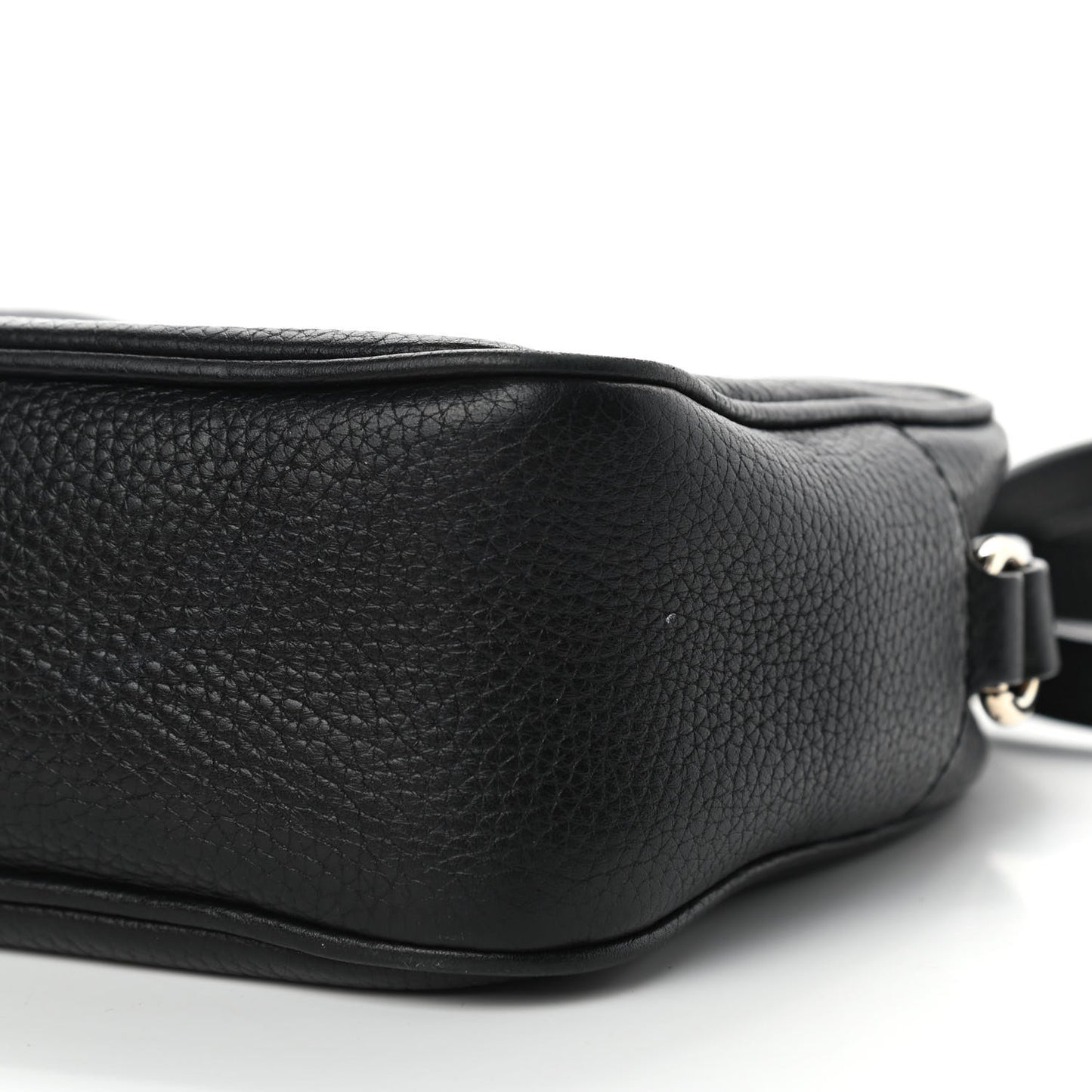 Pebbled Calfskin Small Soho Disco Bag Black