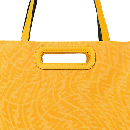 Fendi X SARAH COLEMAN Fabric Jacquard Vitello Grace Light FF Vertigo East West Shopper Tote Mimosa 8 of 13