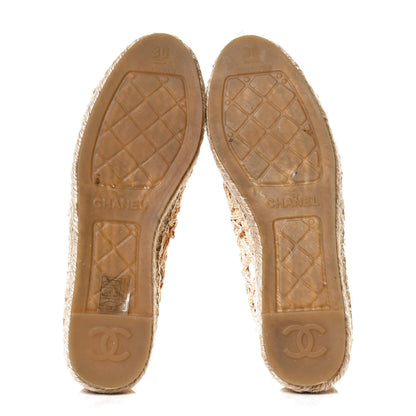 Chanel Raffia Fabric CC Espadrilles 36 Beige Black 7 of 12