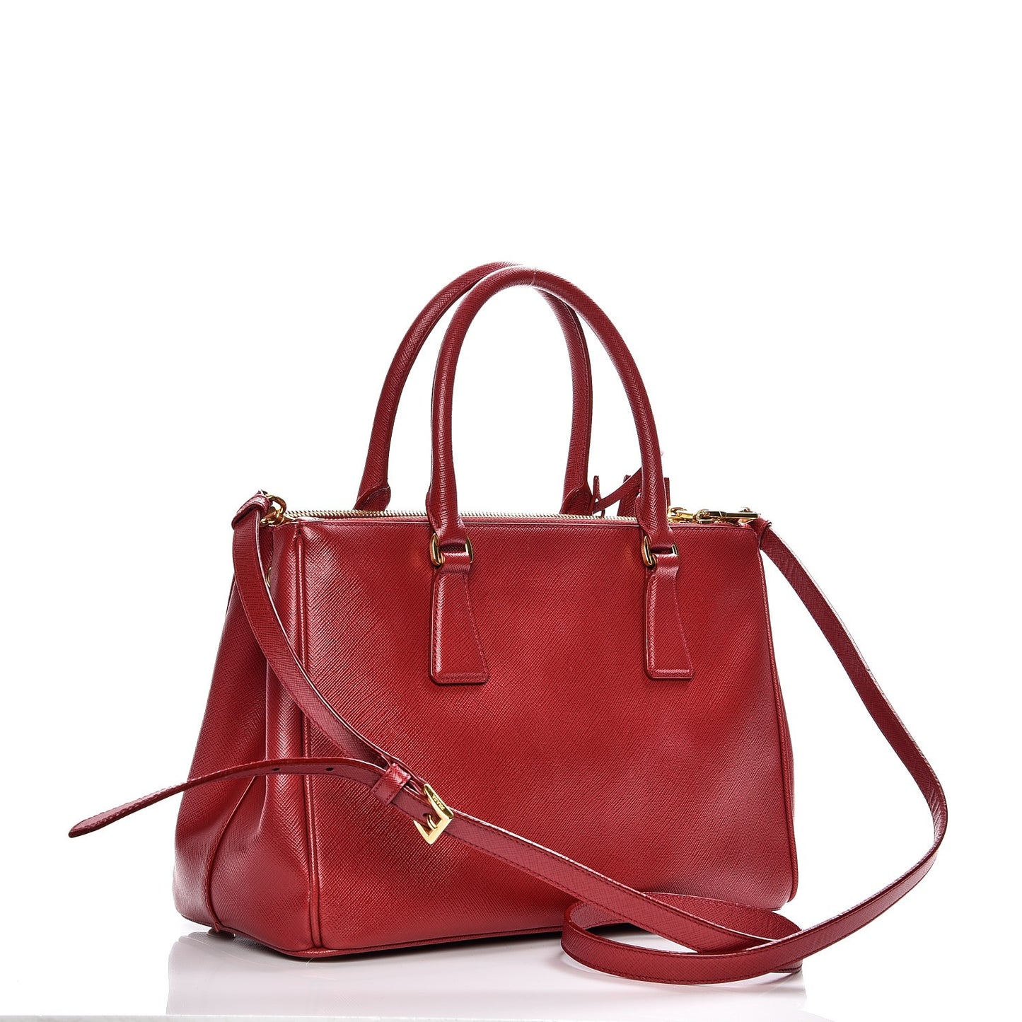 Saffiano Small Galleria Double Zip Tote Fuoco