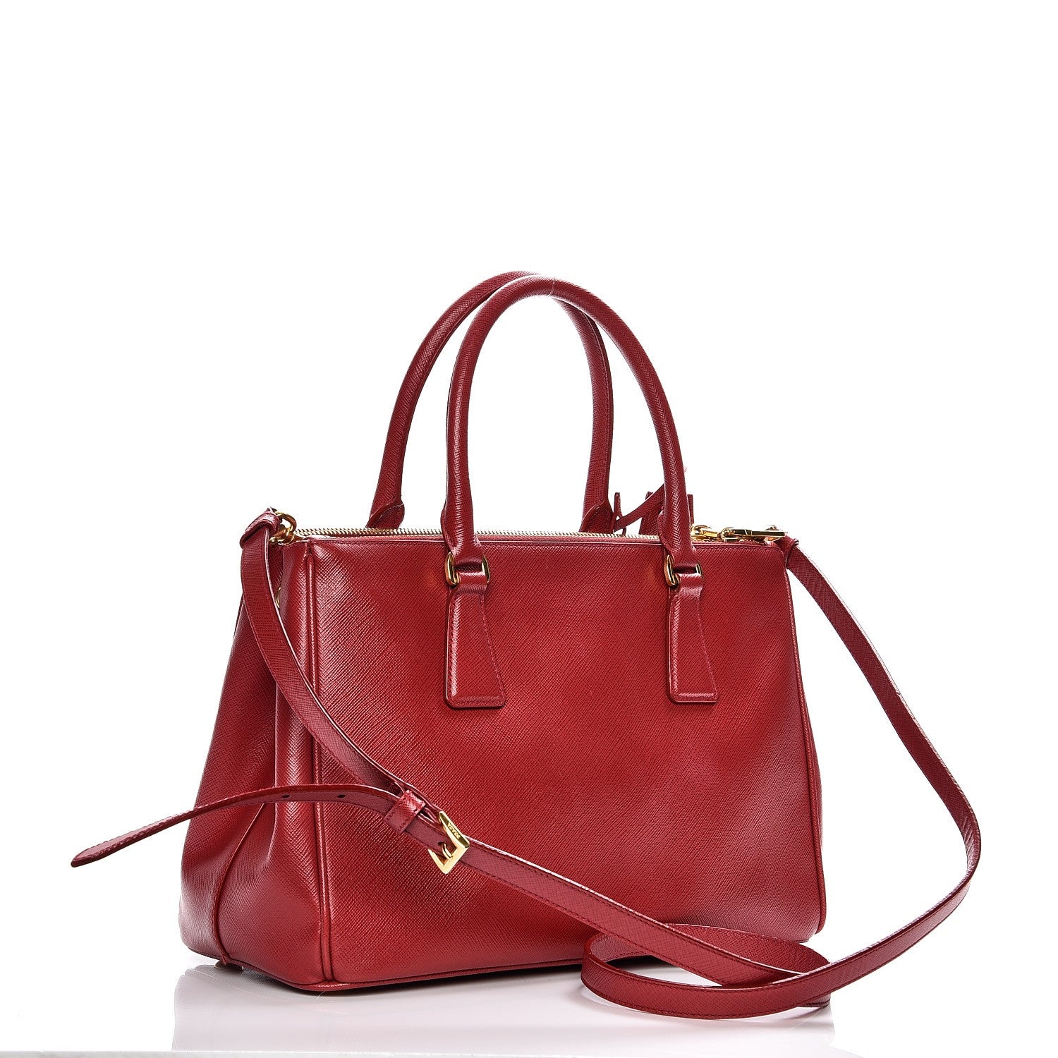 Prada Saffiano Small Galleria Double Zip Tote Fuoco 4 of 13