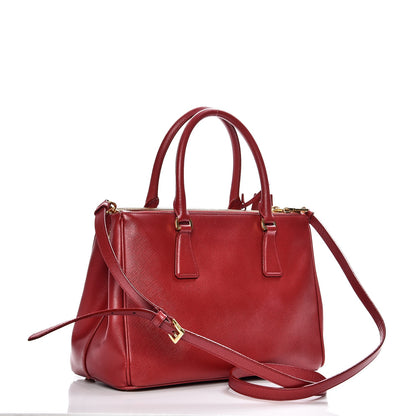 Prada Saffiano Small Galleria Double Zip Tote Fuoco 4 of 13