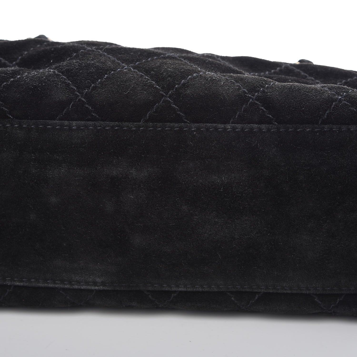 Chanel Suede Stitched Single Flap Black 13 of 15