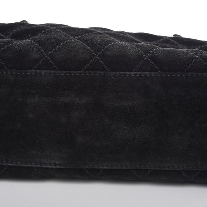 Chanel Suede Stitched Single Flap Black 13 of 15