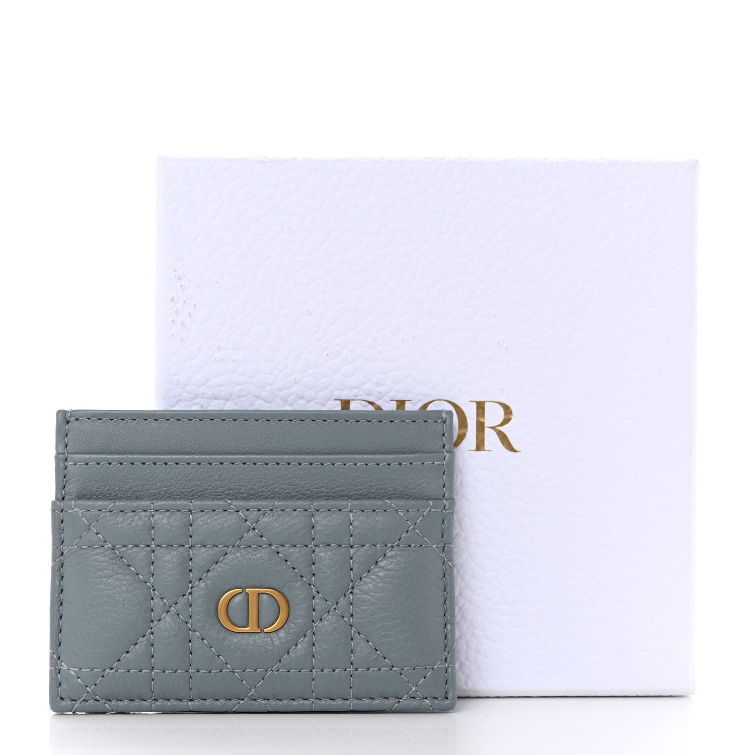 Christian Dior Supple Calfskin Cannage Caro Five-Slot Card Holder Cloud Blue 8 of 8