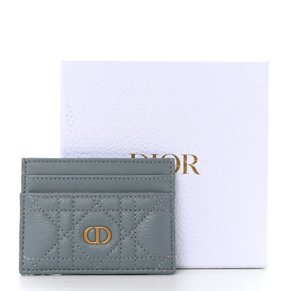 Christian Dior Supple Calfskin Cannage Caro Five-Slot Card Holder Cloud Blue 8 of 8
