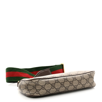Gucci GG Supreme Monogram Textured Dollar Calfskin Web Small Ophidia GG Handbag Beige Ebony New Acero 4 of 12