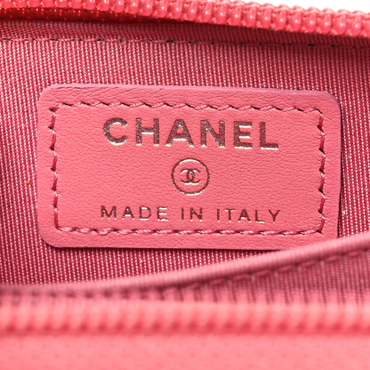 Chanel Calfskin Chevron Quilted Zip Around Boy Coin Purse Wallet Pink 8 of 16