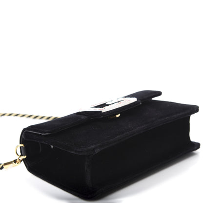 Gucci Velvet Crystal Square G Shoulder Bag Black 4 of 11