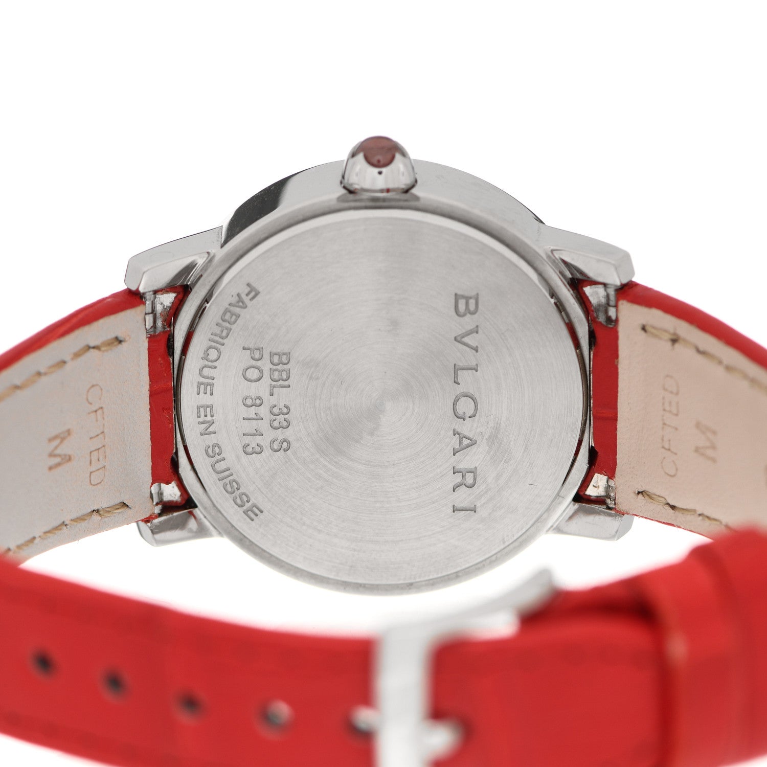 Bulgari BVLGARI Stainless Steel Alligator Diamond Bezel Mother of Pearl 33mm Lucea Automatic Watch 4 of 5