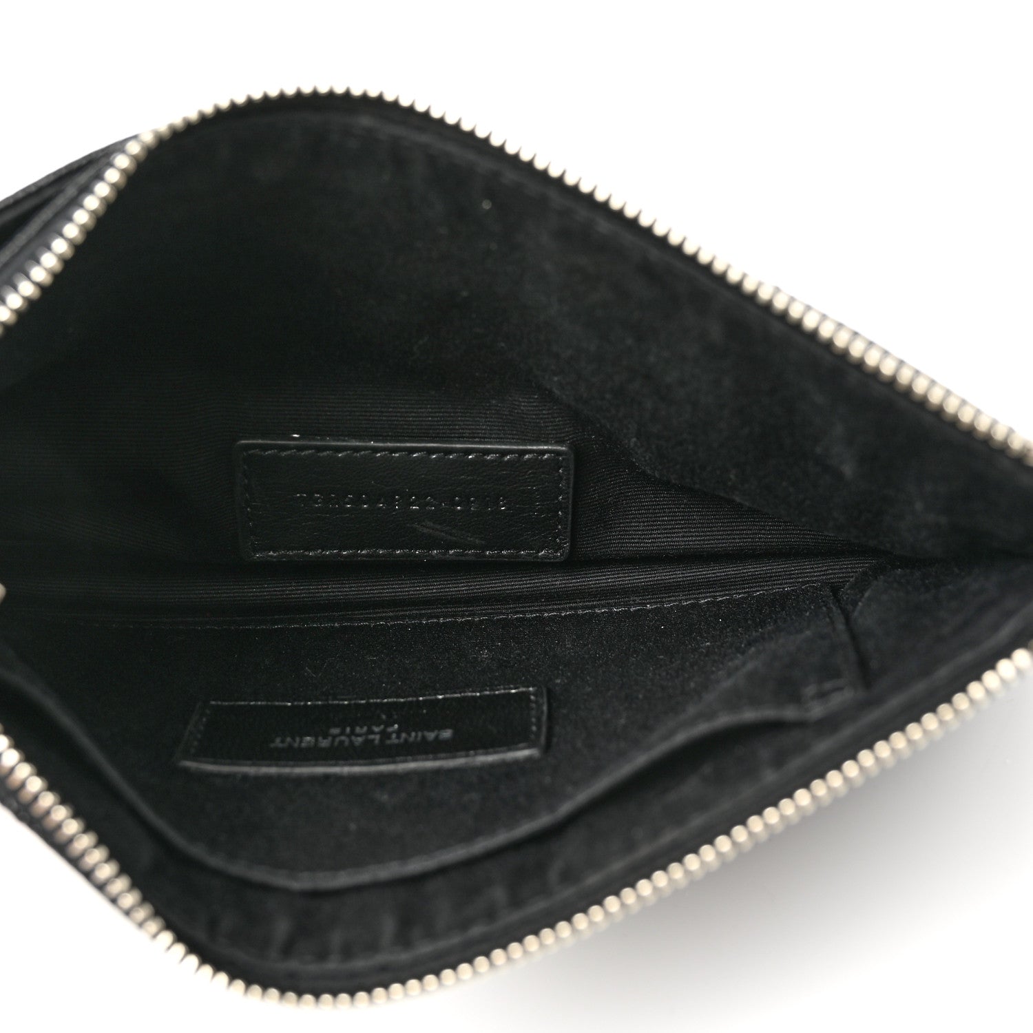Saint Laurent Grain De Poudre Chevron Monogram Bill Pouch Black 5 of 9
