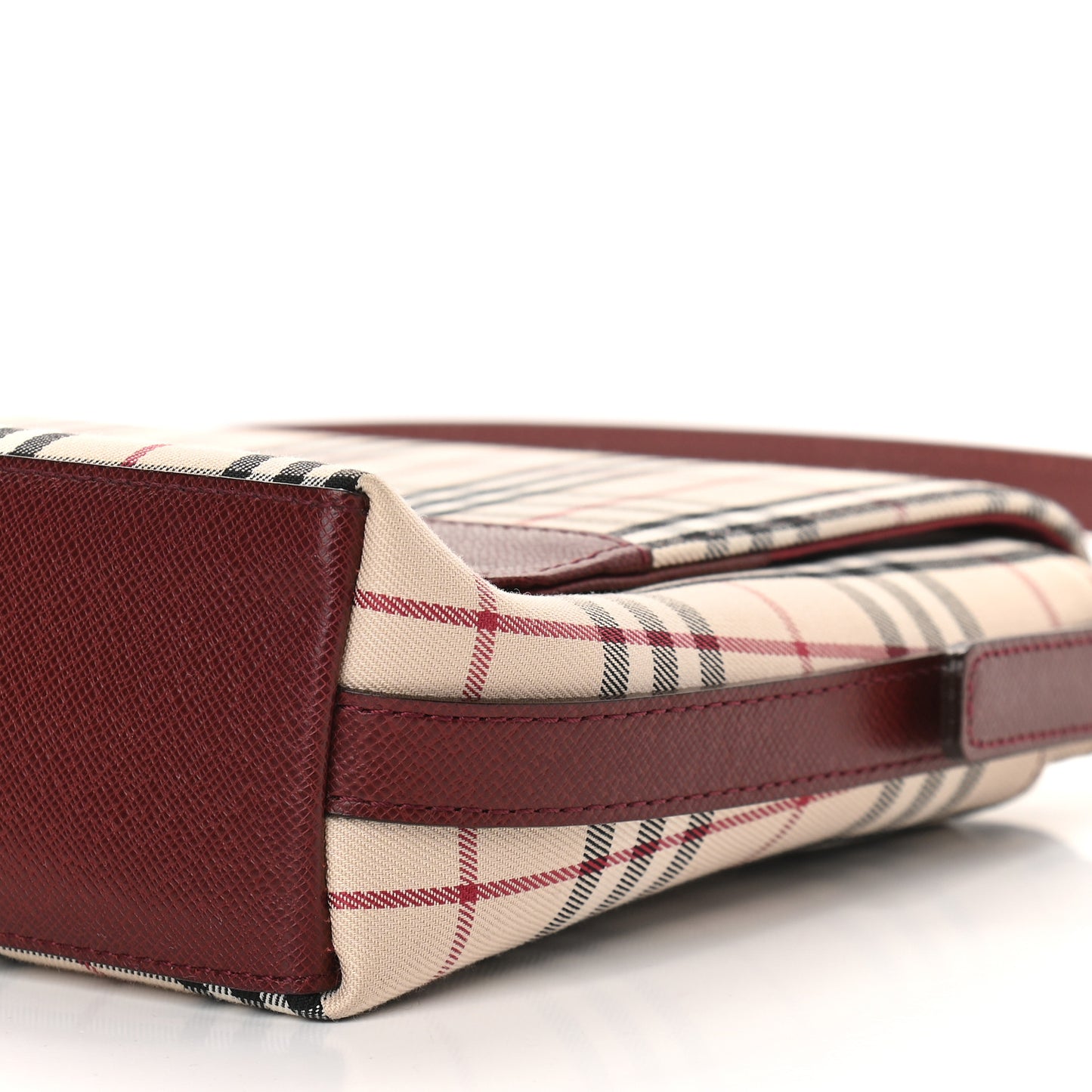 House Check Flap Bag Burgundy