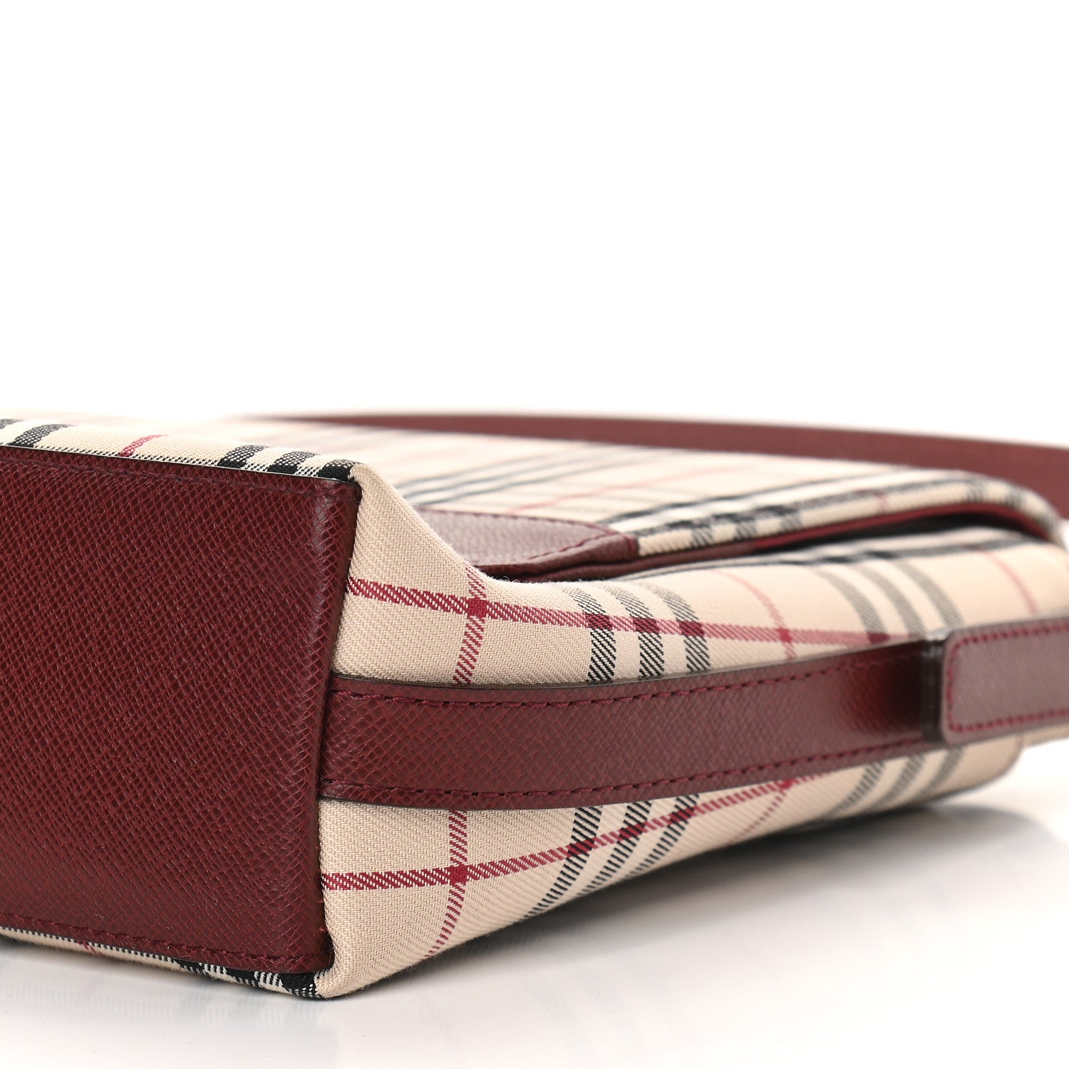 Burberry House Check Flap Bag Burgundy 7 of 7