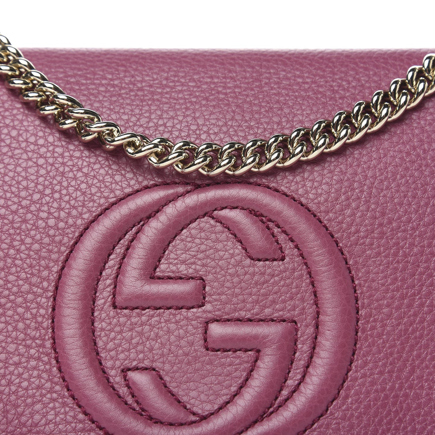 Pebbled Calfskin Medium Soho Flap Crossbody Peonia Flower