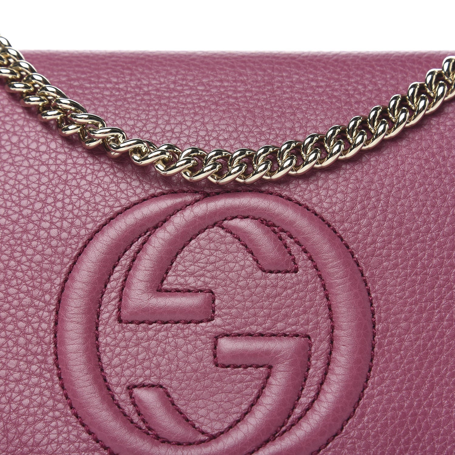 Gucci Pebbled Calfskin Medium Soho Flap Crossbody Peonia Flower 9 of 10
