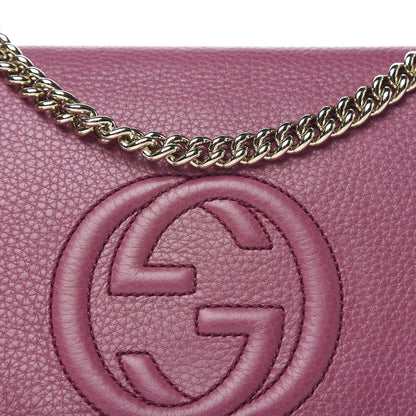 Gucci Pebbled Calfskin Medium Soho Flap Crossbody Peonia Flower 9 of 10