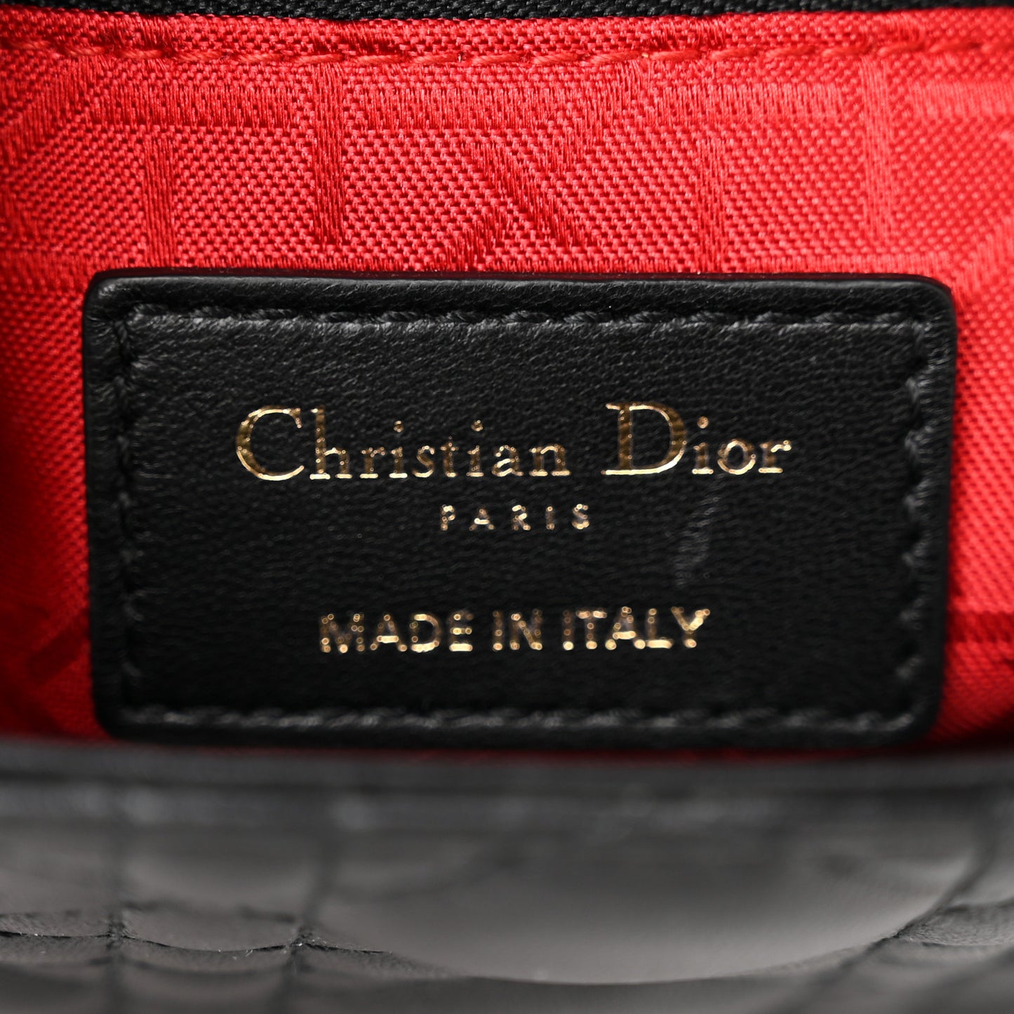 Lambskin Cannage Mini Lady Dior Black
