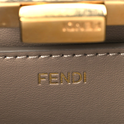 Fendi Vitello Seta Shiny Nappa Plexiglass Medium Peekaboo I SEE U Satchel Tortora 7 of 9
