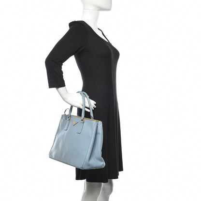 Prada Saffiano Medium Galleria Double Zip Tote Aviazione 2 of 20