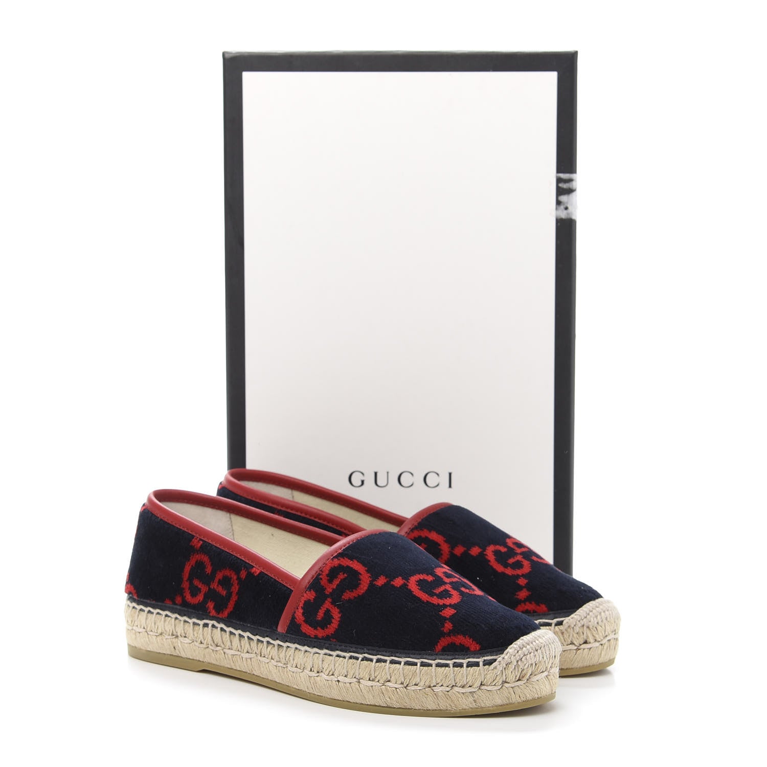 Gucci Terry Cloth GG Monogram Espadrilles 36 Blue Red 10 of 10
