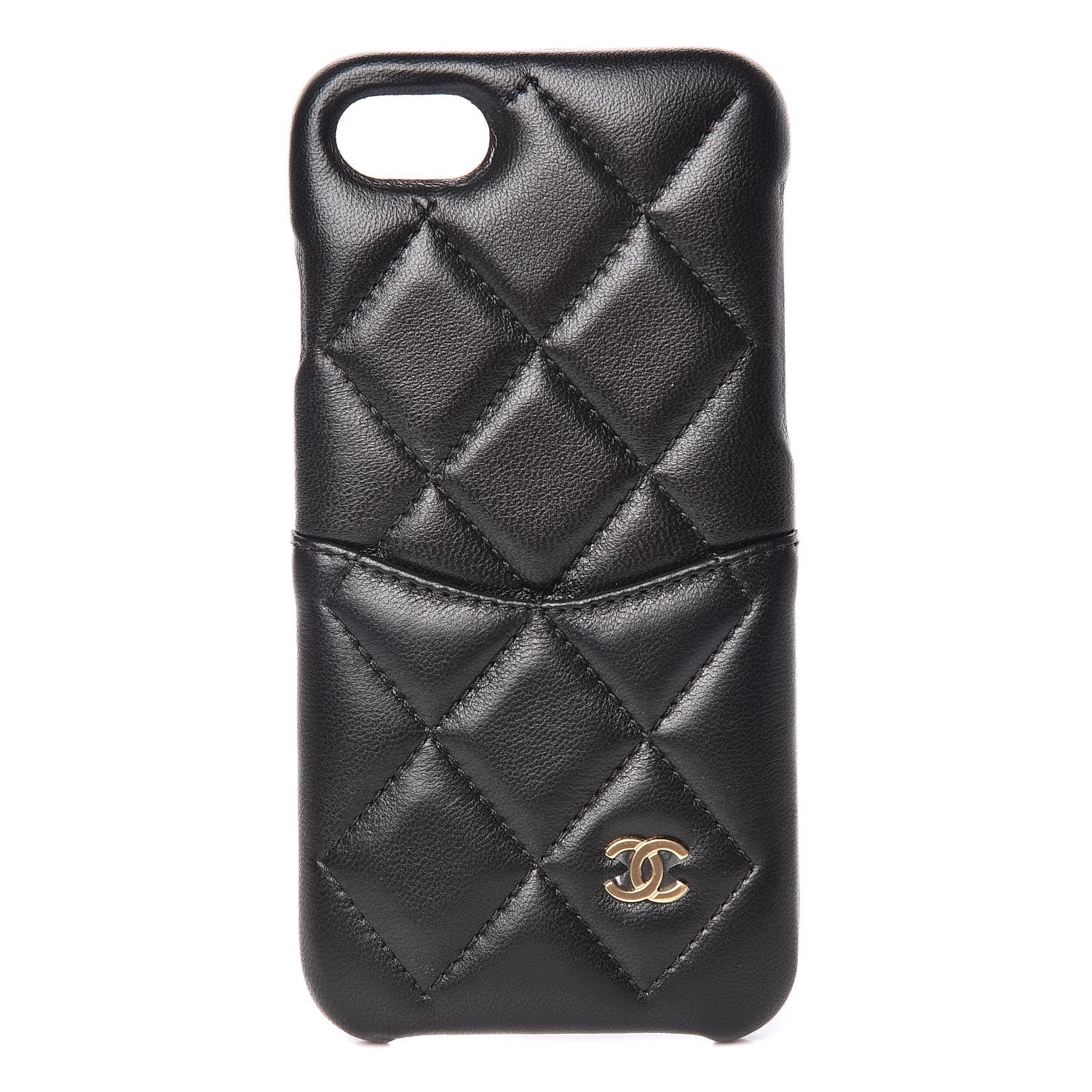 Chanel Lambskin Quilted iPhone 7/8 Coco Tech Case Black 1 of 7