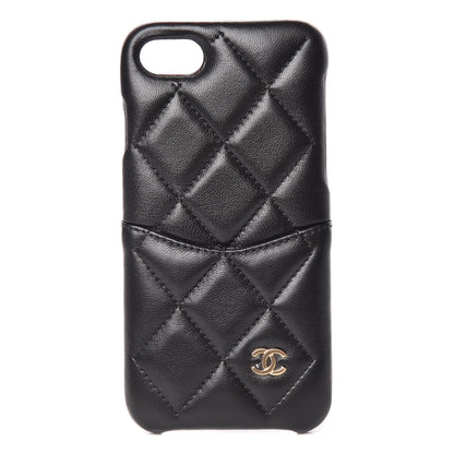 Chanel Lambskin Quilted iPhone 7/8 Coco Tech Case Black 1 of 7